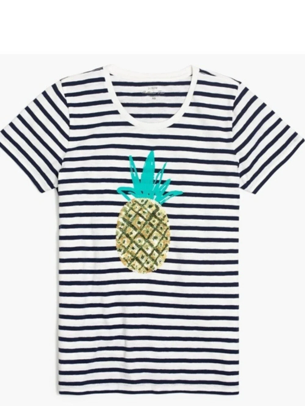 J. Crew Sequin Pineapple Tee Size Small